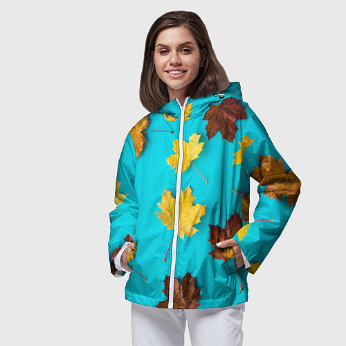 Женская ветровка Кленовый листочек / 3D-Белый – фото 3
