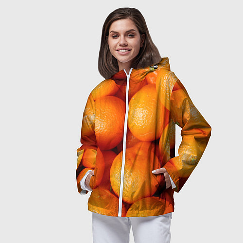 Женская ветровка Мандаринчик чик / 3D-Белый – фото 3