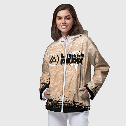 Женская ветровка Linkin Park Рок Группа Линкин Парк / 3D-Белый – фото 3