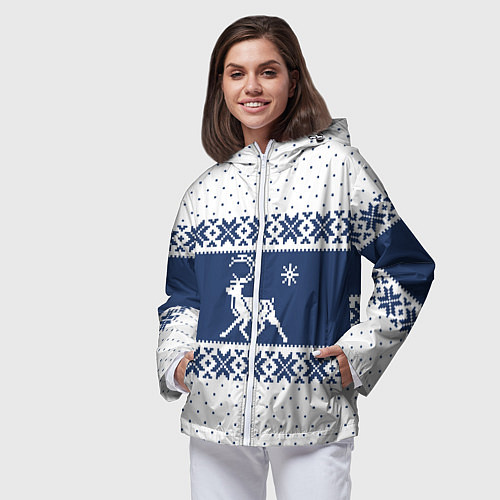 Женская ветровка Северный Олень звезда / 3D-Белый – фото 3