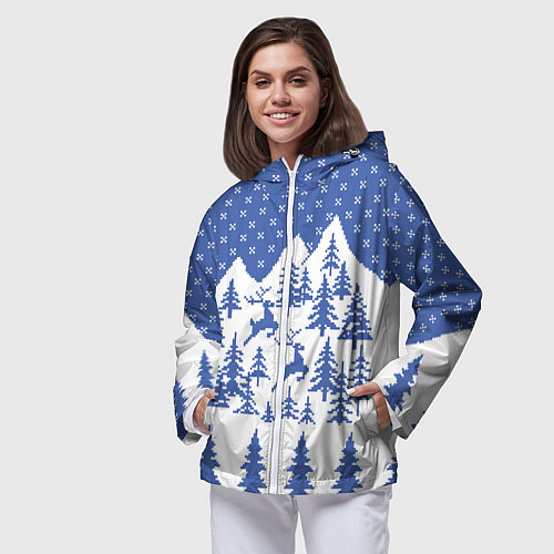 Женская ветровка Горные Олени / 3D-Белый – фото 3