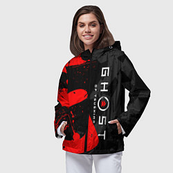 Ветровка с капюшоном женская GHOST OF TSUSHIMA ПРИЗРАК ЦУСИМЫ, цвет: 3D-черный — фото 2