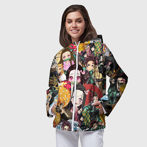 Женская ветровка КЛИНОК РАССЕКАЮЩИЙ СТИКЕРБОМБИНГ / 3D-Белый – фото 3