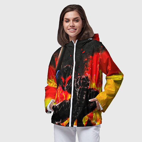 Женская ветровка БЕРСЕРК ОГНЕННЫЙ BERSERK / 3D-Белый – фото 3