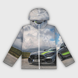 Ветровка с капюшоном женская Mercedes V8 Biturbo Racing Team AMG, цвет: 3D-белый