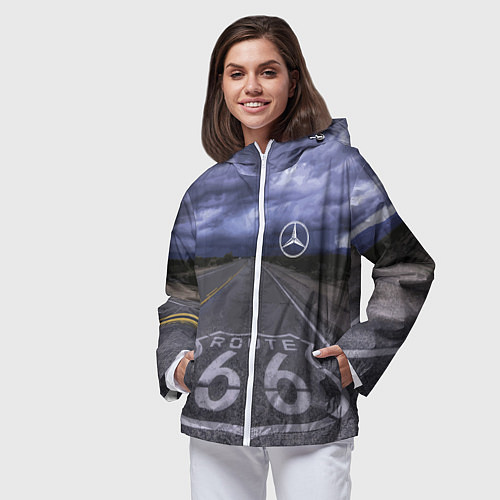 Женская ветровка Мерседес, трасса 66 / 3D-Белый – фото 3