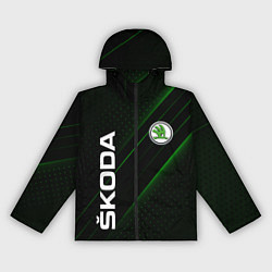 Ветровка с капюшоном женская SKODA, ШКОДА, цвет: 3D-черный