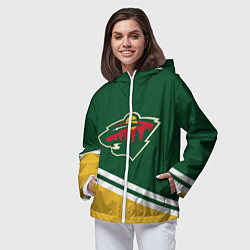 Ветровка с капюшоном женская Minnesota Wild NHL, цвет: 3D-белый — фото 2
