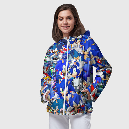 Женская ветровка SONIC СИНИЙ ЁЖ СОНИК / 3D-Белый – фото 3