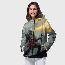 Ветровка с капюшоном женская Dragonborne is here, цвет: 3D-черный — фото 2