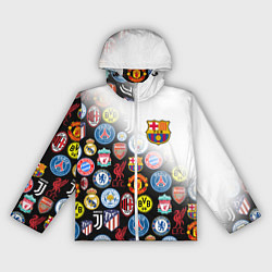Ветровка с капюшоном женская FC BARCELONA LOGOBOMBING, цвет: 3D-белый