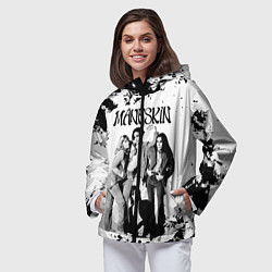 Ветровка с капюшоном женская Maneskin Монэскин, рок - группа, цвет: 3D-черный — фото 2