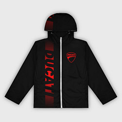 Ветровка с капюшоном женская DUCATI BLACK RED LINE, цвет: 3D-белый