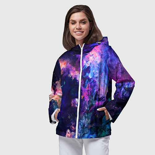 Женская ветровка НЕОНОВЫЕ КОСМОС NEON SPACE / 3D-Белый – фото 3