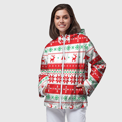 Женская ветровка Christmas Deer / 3D-Белый – фото 3