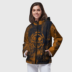 Ветровка с капюшоном женская Пираты сердца из Ван Пис, цвет: 3D-черный — фото 2