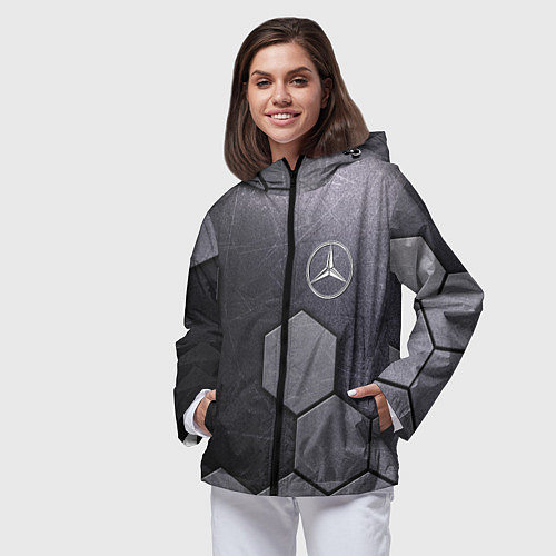 Женская ветровка Mercedes-Benz vanguard pattern / 3D-Черный – фото 3