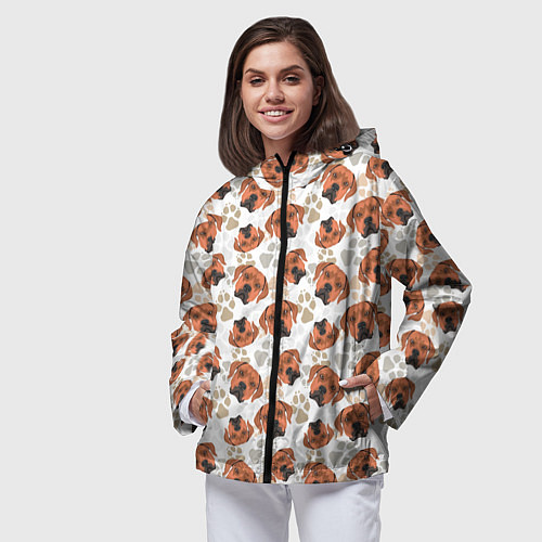 Женская ветровка Собака Родезийский Риджбек / 3D-Черный – фото 3