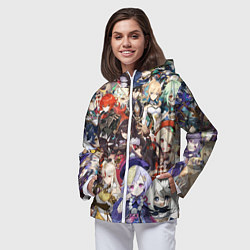 Ветровка с капюшоном женская ПЕРСОНАЖИ GENSHIN IMPACT ЦВЕТНОЙ, цвет: 3D-белый — фото 2