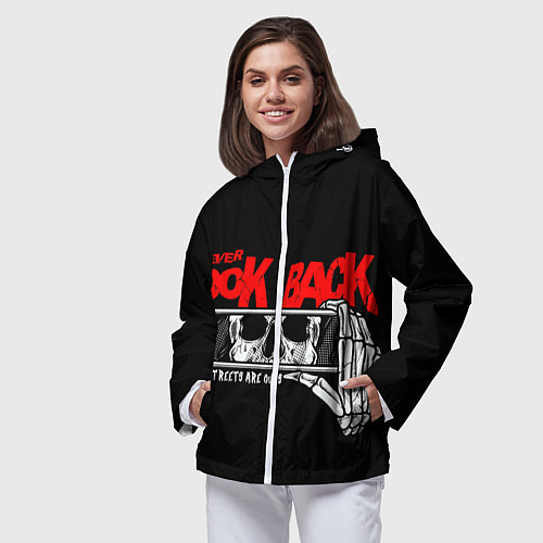 Женская ветровка Никогда не смотри назад / 3D-Белый – фото 3