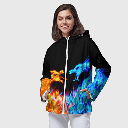 Женская ветровка FIRE DRAGONS ОГНЕННЫЕ ДРАКОНЫ / 3D-Белый – фото 3
