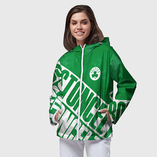 Женская ветровка Бостон Селтикс, Boston Celtics / 3D-Белый – фото 3