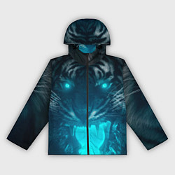 Ветровка с капюшоном женская Неоновый водяной тигр 2022, цвет: 3D-черный