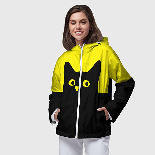 Женская ветровка Котик голова кота / 3D-Белый – фото 3