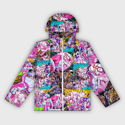Ветровка с капюшоном женская JOJO KILLER QUEEN КОРОЛЕВА УБИЙЦА УЗОР PATTERN, цвет: 3D-белый