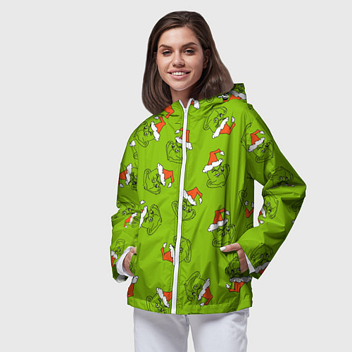 Женская ветровка Гринч Укротитель рождества / 3D-Белый – фото 3