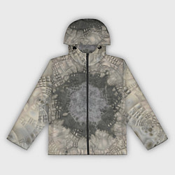 Ветровка с капюшоном женская Серый песок - коллекция Путешествие - Хуф и Ся, цвет: 3D-черный