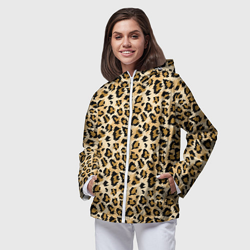 Женская ветровка Пятна Дикого Леопарда / 3D-Белый – фото 3