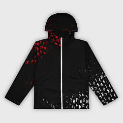 Ветровка с капюшоном женская КРАСНО БЕЛЫЕ РУНЫ, цвет: 3D-белый