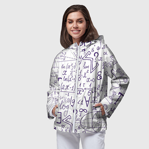 Женская ветровка МАТЕМАТИЧЕСКИЕ ФОРМУЛЫ НАУКА / 3D-Белый – фото 3