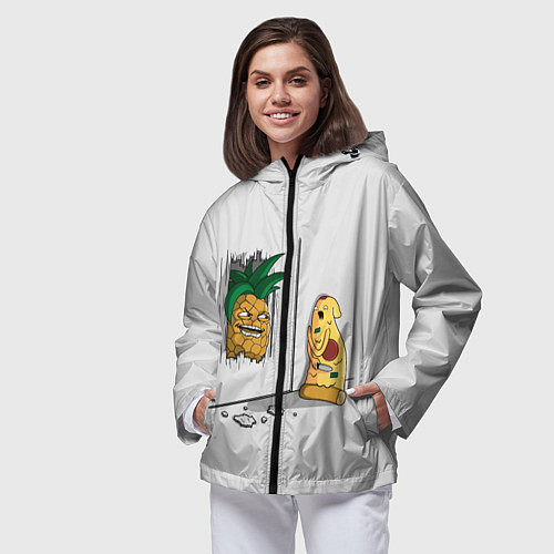 Женская ветровка HERES PINEAPPLE! / 3D-Черный – фото 3