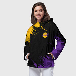 Ветровка с капюшоном женская LAKERS БРЫЗГИ КРАСОК, цвет: 3D-черный — фото 2