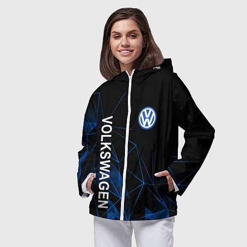 Женская ветровка Volkswagen, Фольцваген Геометрия / 3D-Белый – фото 3