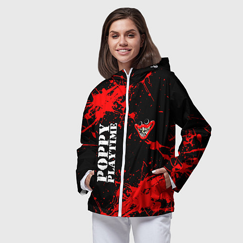 Женская ветровка POPPY PLAYTIME ИГРА ПОППИ ПЛЕЙТАЙМ ХАГГИ ВАГГИ / 3D-Белый – фото 3
