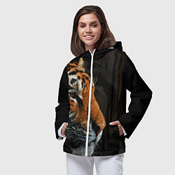 Ветровка с капюшоном женская АМУРСКИЙ ТИГР TIGER, цвет: 3D-белый — фото 2