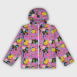 Ветровка с капюшоном женская Психоделика Инь-Янь, цвет: 3D-белый