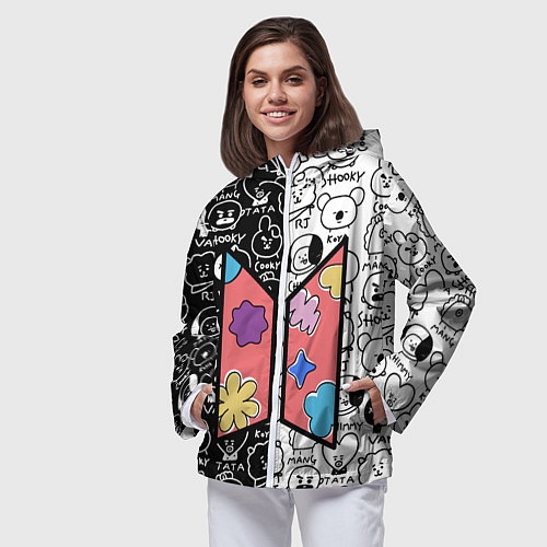 Женская ветровка Permission To Dance SPLIT BT21 / 3D-Белый – фото 3