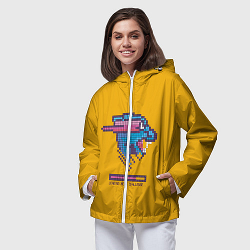 Женская ветровка Mr Beast Pixel Art / 3D-Белый – фото 3