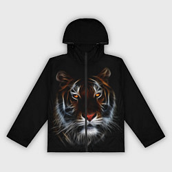 Ветровка с капюшоном женская Тигр в Темноте Глаза Зверя, цвет: 3D-черный