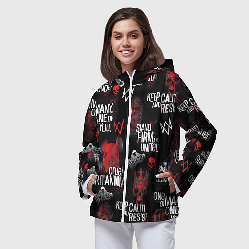 Женская ветровка WATCH DOGS LEGION REVOLUTION PATTERN / 3D-Белый – фото 3