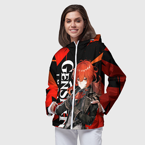 Женская ветровка ДИЛЮК ИЗ МОНДШТАТА DILUC / 3D-Белый – фото 3