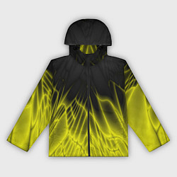 Ветровка с капюшоном женская Коллекция Rays Лучи Желтый и черный Абстракция 662, цвет: 3D-черный
