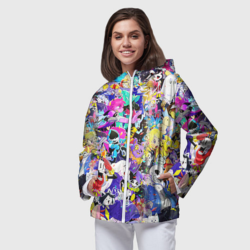 Женская ветровка UNDERTALE PATTERN HEROES, ВСЕ ГЕРОИ ИГРЫ / 3D-Белый – фото 3