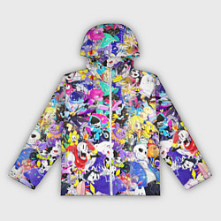 Ветровка с капюшоном женская UNDERTALE PATTERN HEROES, ВСЕ ГЕРОИ ИГРЫ, цвет: 3D-белый