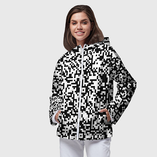 Женская ветровка Стиль QR код / 3D-Белый – фото 3