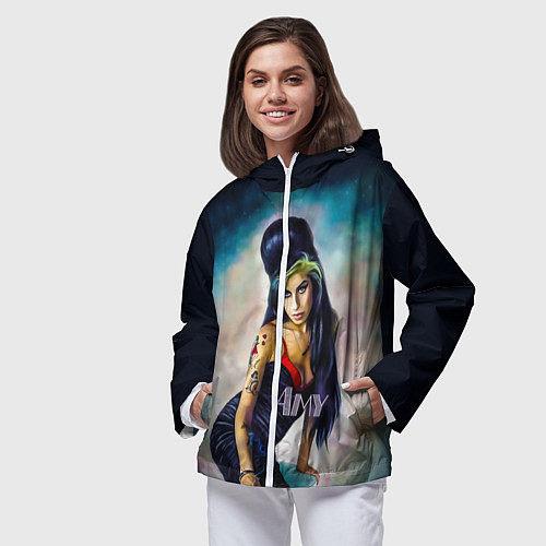 Женская ветровка Amy Jade Winehouse / 3D-Белый – фото 3